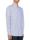 Embroidery Pony Logo Striped Poplin Long Sleeve Shirt Blue - POLO RALPH LAUREN - BALAAN 3