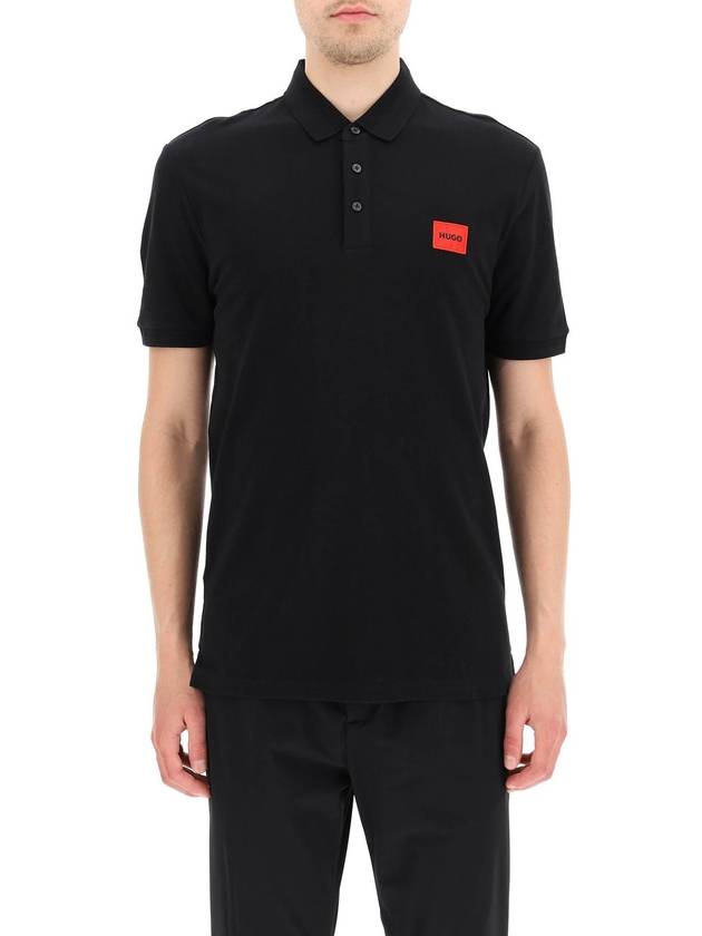 logo patch slim fit PK shirt red black - HUGO BOSS - BALAAN 3