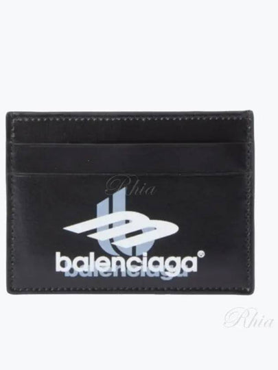 Logo Print Leather Card Wallet Black - BALENCIAGA - BALAAN 2