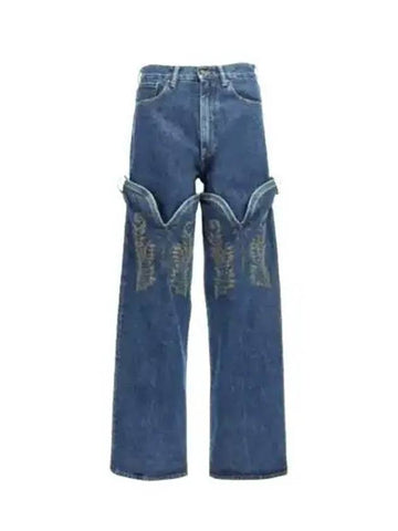 Y Project CLASSIC MAXI COWBOY CUFF JEANS JEAN36S24 NAVY Classic Maxi Cowboy Cuff Jeans 925121 - Y/PROJECT - BALAAN 1