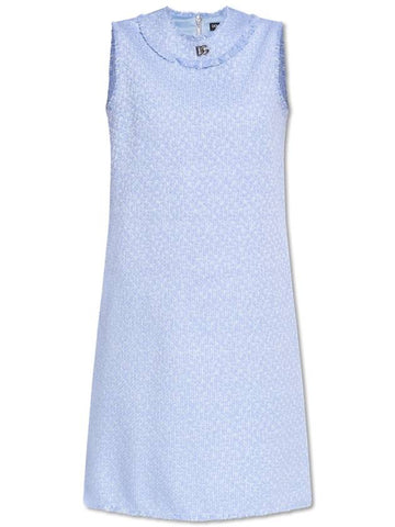 Dolce & Gabbana Dress With Logo, Women's, Blue - DOLCE&GABBANA - BALAAN 1