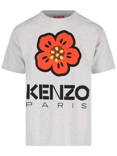 Boke Flower Short Sleeve T-Shirt Pale Grey - KENZO - BALAAN 1