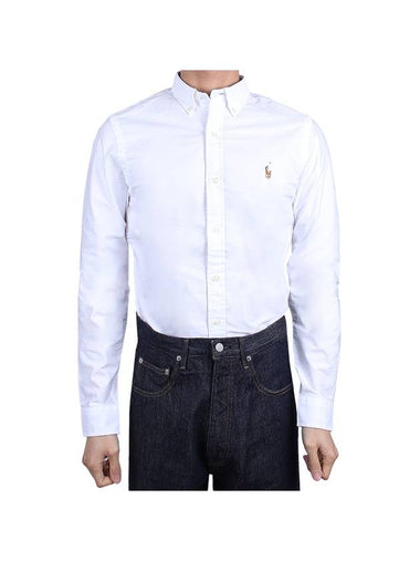 Men's Slim Fit Oxford Cotton Long Sleeve Shirt White - POLO RALPH LAUREN - BALAAN 1