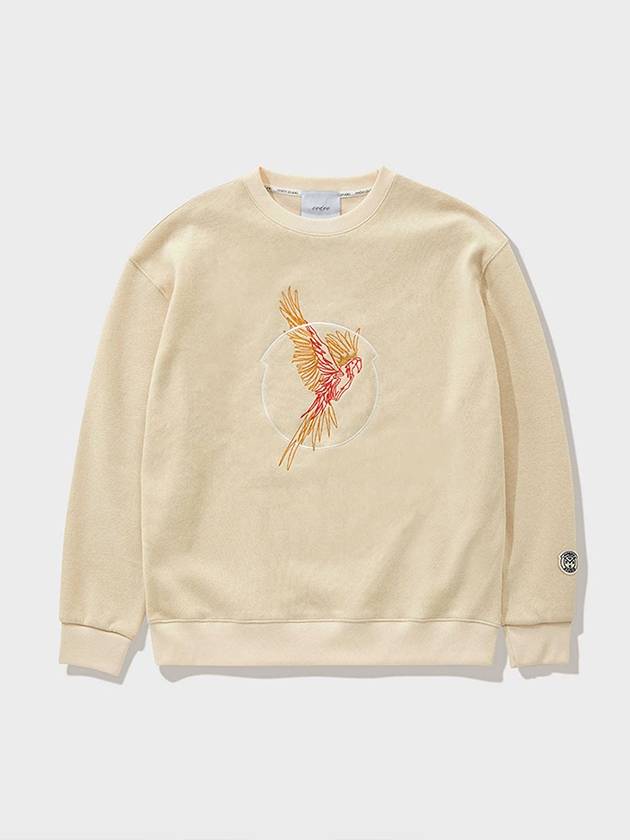 Parrot embroidery sweatshirt cream - FFEFF STUDIO - BALAAN 1