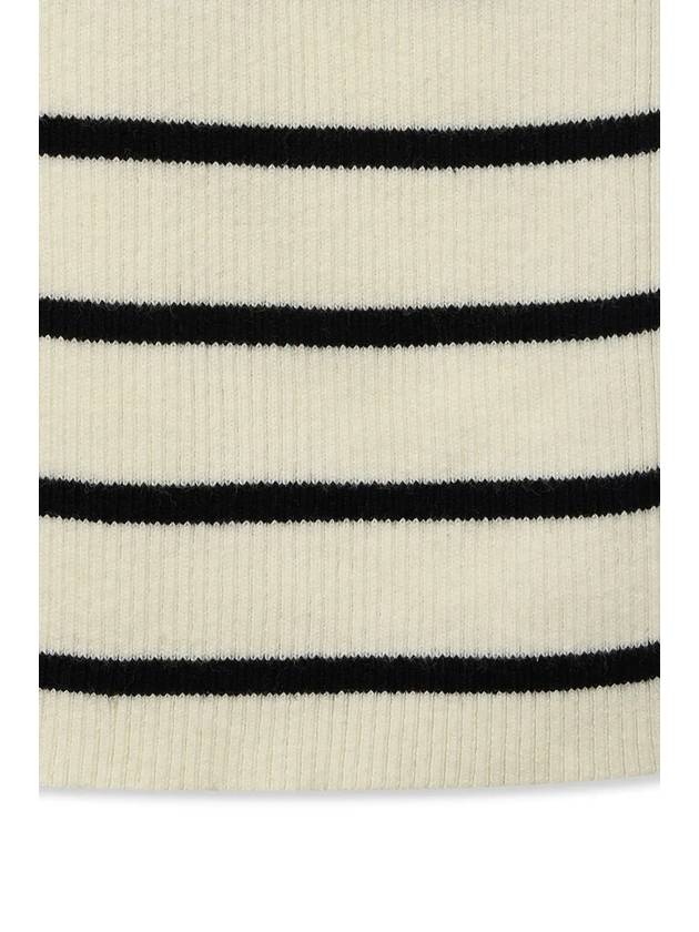 Square neck knit sleeveless black ivory - NOIRER - BALAAN 6