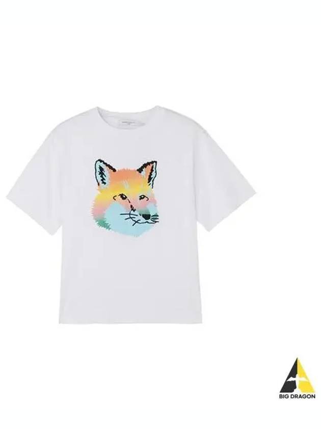 Women Fox Head Print Short Sleeve T Shirt White KW00134KJ0008 - MAISON KITSUNE - BALAAN 1