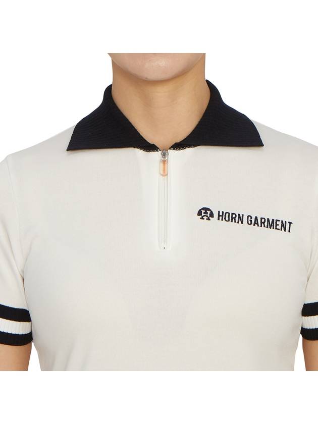 Women's Logo Short Sleeve PK Shirt White - HORN GARMENT - BALAAN 7