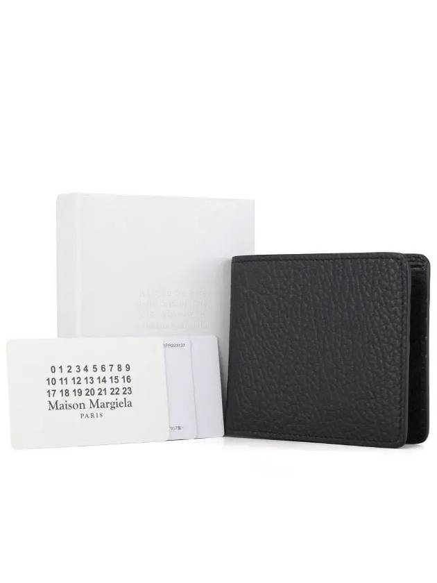 Stitched Leather Bifold Half Wallet Black - MAISON MARGIELA - BALAAN 5