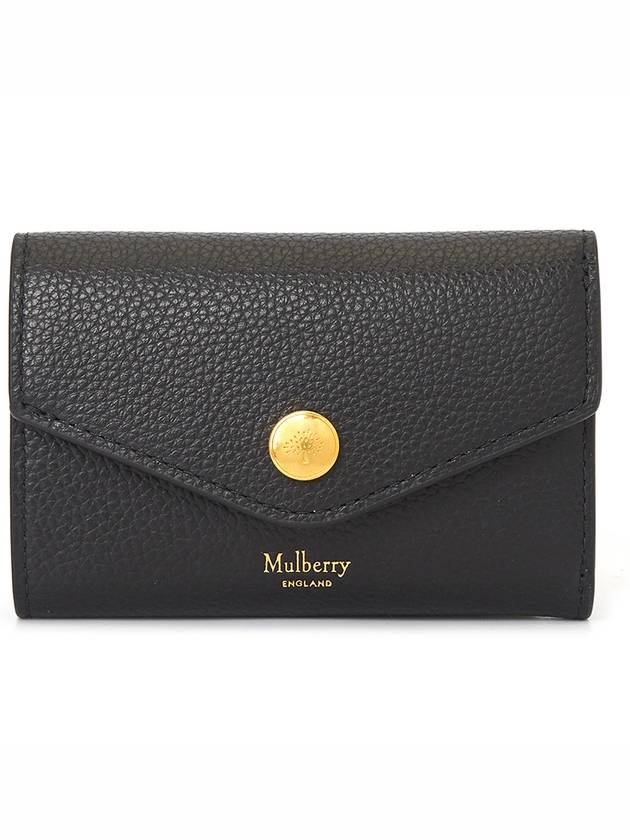 Folded Grain Leather Multi Card Wallet Black - MULBERRY - BALAAN 2