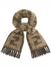 All-Over FF Motif Print Wool Scarf Beige - FENDI - BALAAN 4