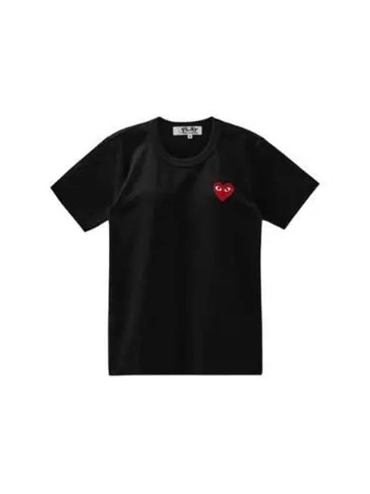 Red Heart Short Sleeve T-Shirt P1 T107 1 Black - COMME DES GARCONS - BALAAN 2