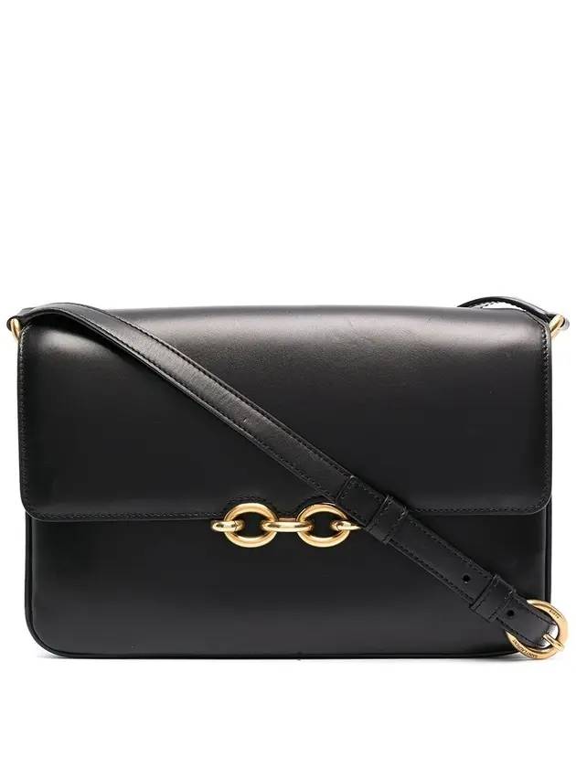 Le Maillon Smooth Leather Satchel Shoulder Bag Black - SAINT LAURENT - BALAAN 2