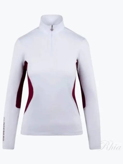 Cookies Mid Layer Quarter Zip Long Sleeve T-Shirt White Cabernet - J.LINDEBERG - BALAAN 2