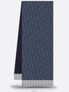 OBLIQUE Double sided Scarf Blue Navy Cashmere - DIOR - BALAAN 4