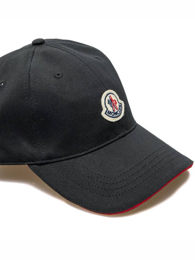 Gabardine Logo Patch Ball Cap Black - MONCLER - BALAAN 6