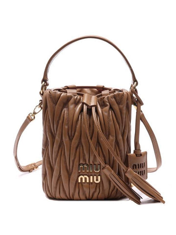 Women's Matelasse Bucket Shoulder Cross Bag 5BE085 N88 F098L V OOO 24S - MIU MIU - BALAAN 1