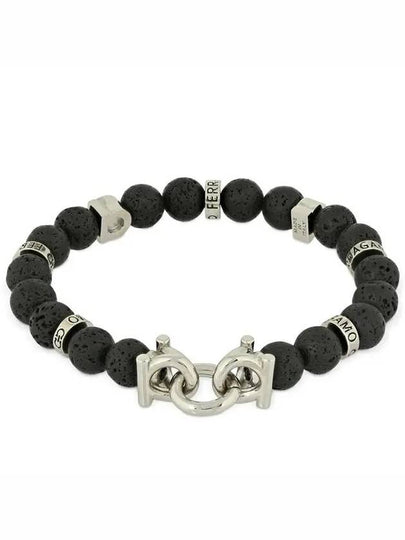 Gancini Stone Small Bracelet Black - SALVATORE FERRAGAMO - BALAAN 2