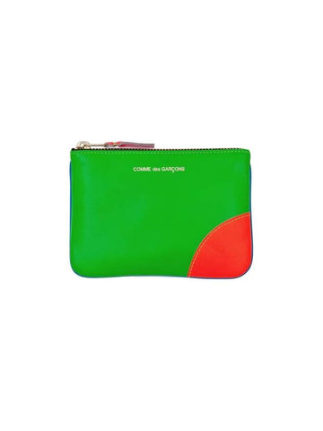 Super Fluo Zipper Coin Purse Blue Green - COMME DES GARCONS WALLET - BALAAN 1