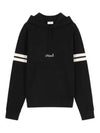 Embroidered Logo Hoodie Black - SAINT LAURENT - BALAAN 2