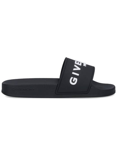 Logo Detail Slides Slippers Black - GIVENCHY - BALAAN 2