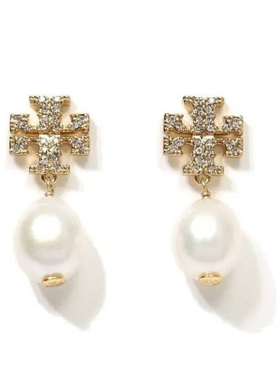 Kira Pave Pearl Drop Earrings Gold - TORY BURCH - BALAAN 2