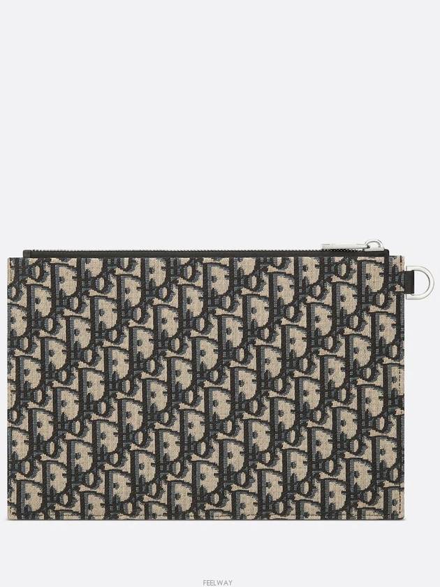 Oblique Jacquard A5 Pouch Beige - DIOR - BALAAN 4