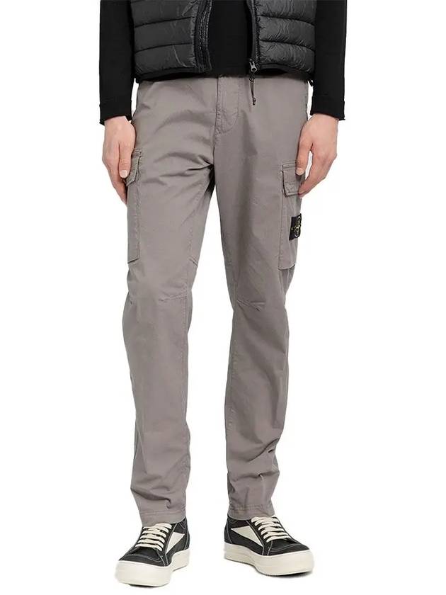 Compass Badge Gabardine Cargo Straight Pants Dove Grey - STONE ISLAND - BALAAN 3