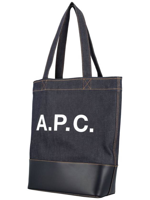 Logo Denim Axelle Tote Bag Navy - A.P.C. - BALAAN 4