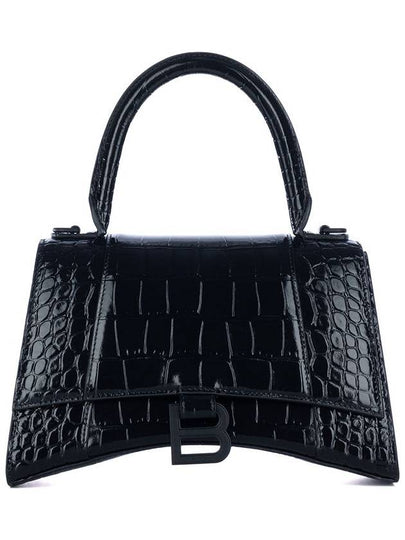 Hourglass Crocodile Embossed Small Tote Bag Black - BALENCIAGA - BALAAN 2