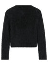 High Neck Alpaca Mohair Brushed Knit Top Black - AMI - BALAAN 2