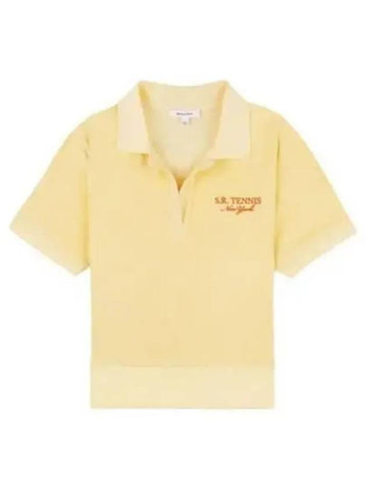 SR Tennis Terry Cloth Effect Polo Shirt Yellow - SPORTY & RICH - BALAAN 2