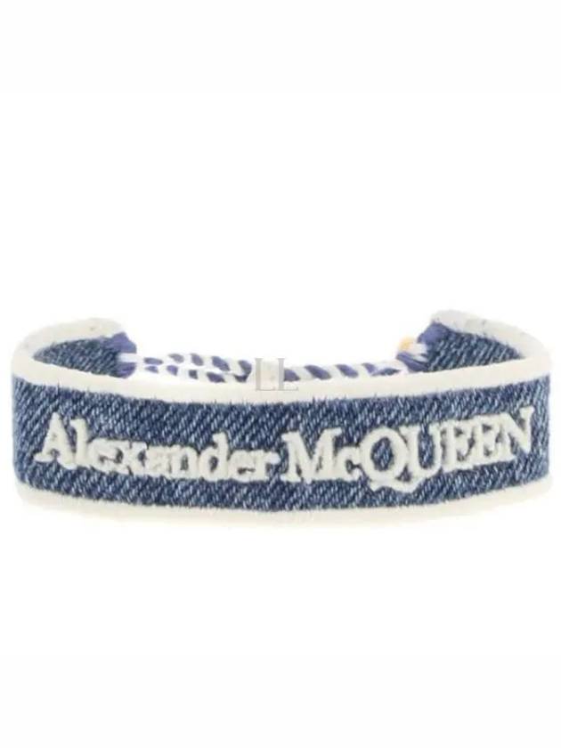 Skull Logo Fabric Bracelet Blue - ALEXANDER MCQUEEN - BALAAN 2