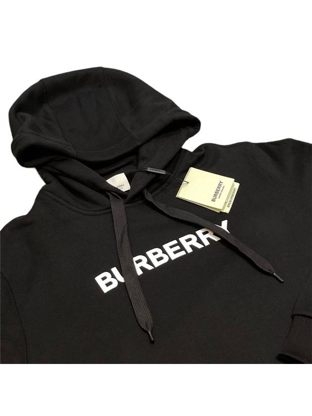 Logo Print Cotton Hoodie Black - BURBERRY - BALAAN 3