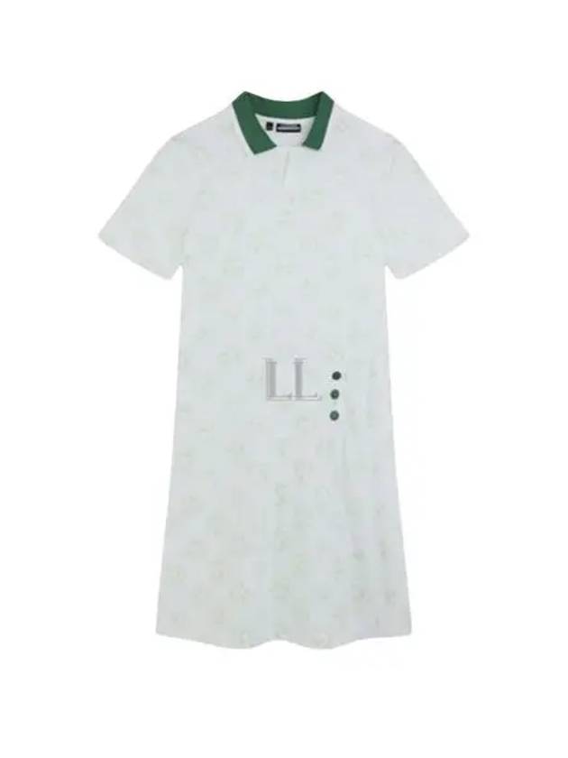 Women's Katherine Mini Dress White Green - J.LINDEBERG - BALAAN 2