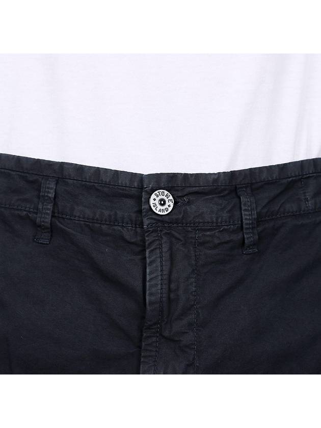 Logo Cotton Slim Cargo Shorts Navy - STONE ISLAND - BALAAN 8