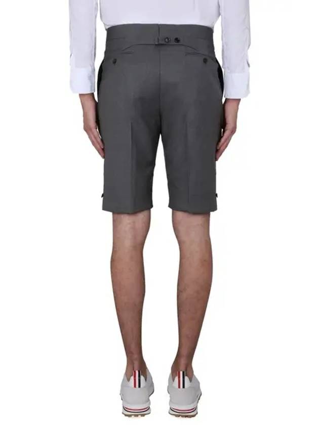 THOM BROWNE Super 120 count twill classic back strap shorts medium gray MTC002A 00626 035 - THOM BROWNE - BALAAN