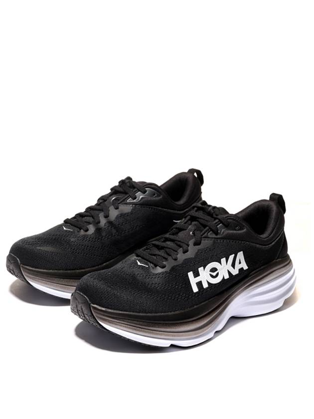 Bondi 8 Wide Low Top Sneakers Black - HOKA ONE ONE - BALAAN 8