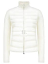 Women's Padded Wool Cardigan White - MONCLER - BALAAN 2