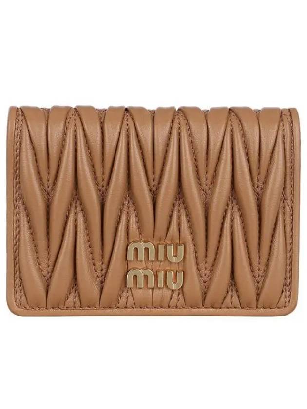 Matelasse Nappa Leather Card Wallet Brown - MIU MIU - BALAAN 2