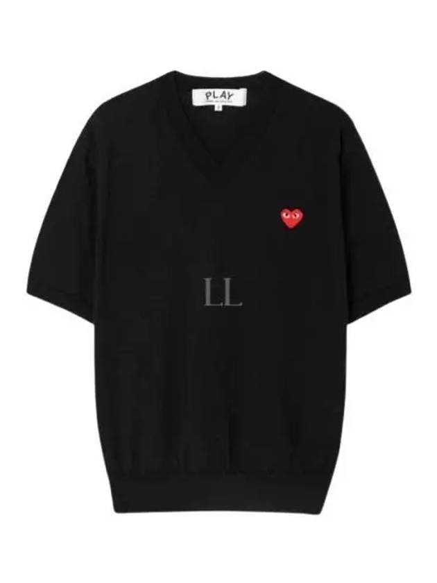 Red Heart Wappen Knit Top Black - COMME DES GARCONS - BALAAN 2