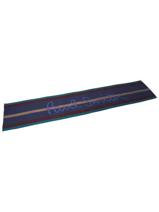 Stripe Scarf Cobalt Blue - PAUL SMITH - BALAAN 5