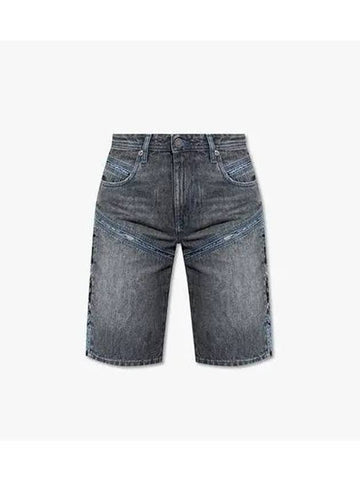 Women s Logo Patch Denim Shorts Gray A08245007I5 - DIESEL - BALAAN 1