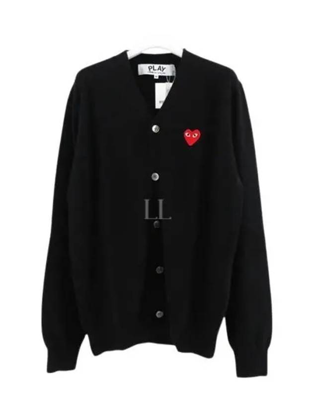 AX N008 051 1 P1N008 AZ Red Heart Wappen Wool Cardigan - COMME DES GARCONS - BALAAN 1