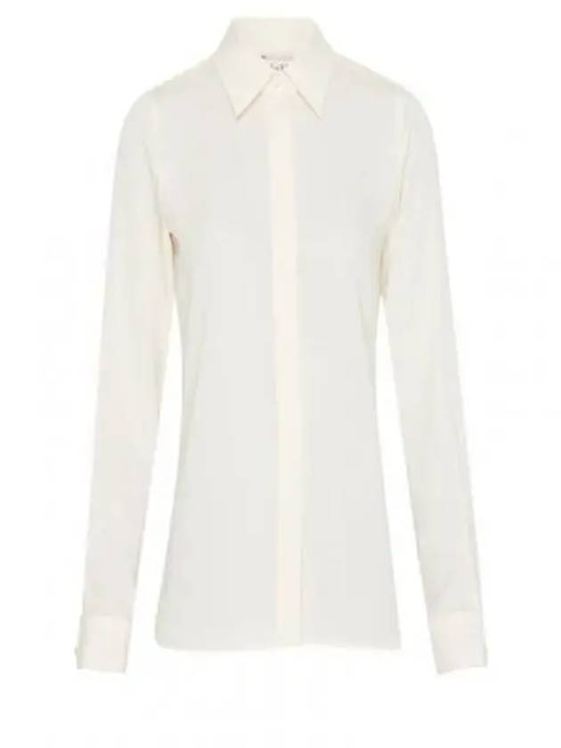 Filmato Button Cuff Silk Long Sleeve Shirt Ivory - MAX MARA - BALAAN 2