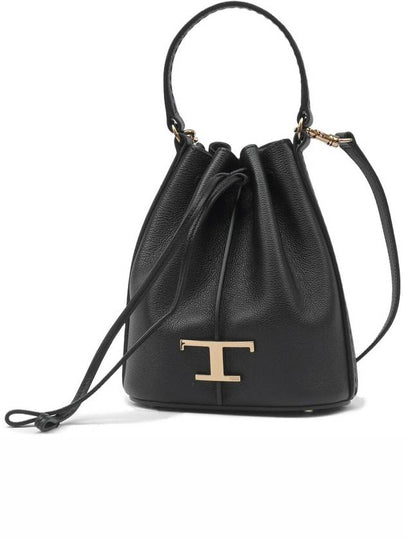 T Timeless Leather Micro Logo Bucket Bag Black - TOD'S - BALAAN 2