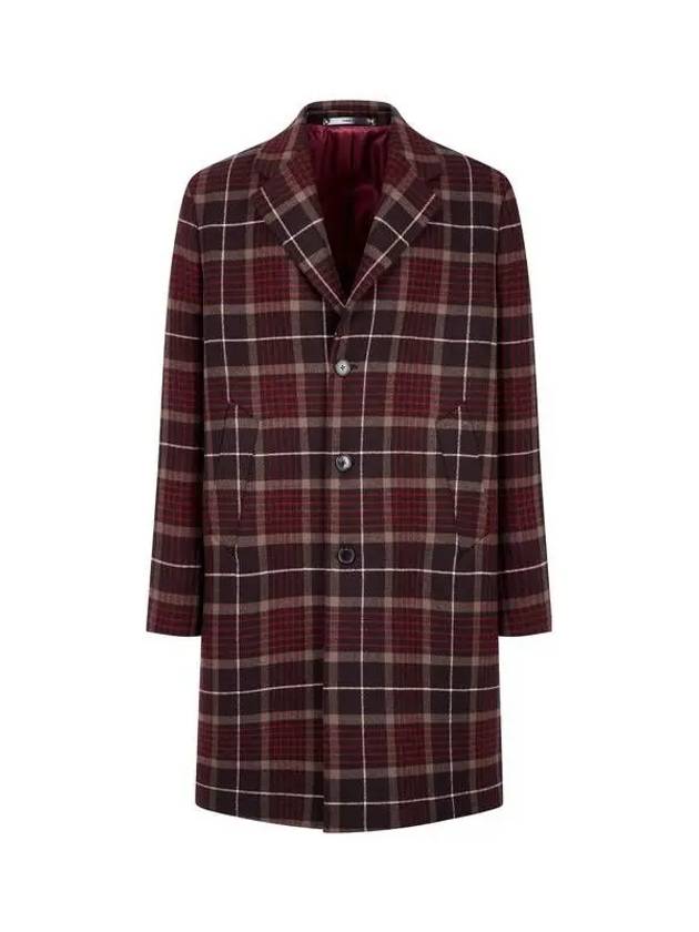 Check pattern wool overcoat dark brown - PAUL SMITH - BALAAN 1