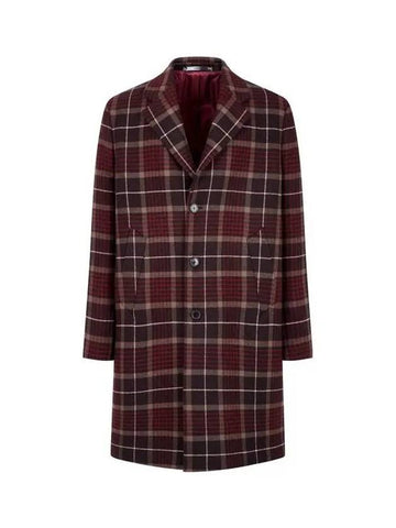 Check pattern wool overcoat dark brown - PAUL SMITH - BALAAN 1