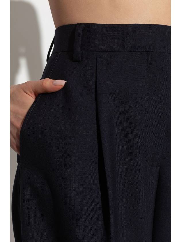 Officine Generale Pleated Trousers, Women's, Navy Blue - OFFICINE GENERALE - BALAAN 5