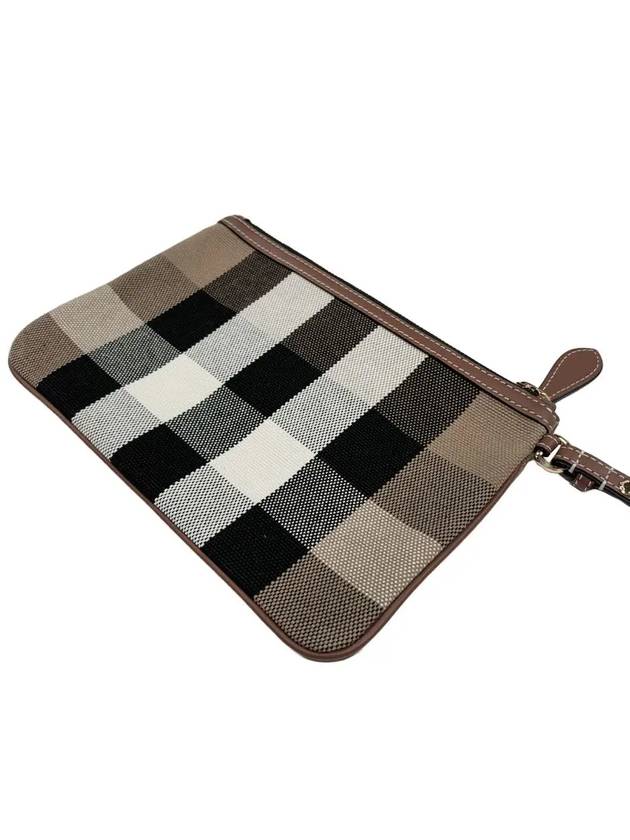 New Peyton Check Canvas Strap Clutch Bag Brown - BURBERRY - BALAAN 4