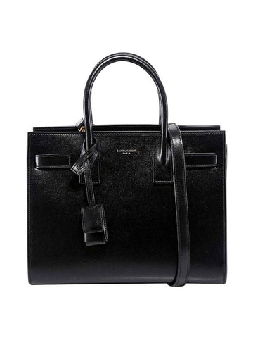 Sac De Jour Small Smooth Leather Baby Tote Bag Black - SAINT LAURENT - BALAAN 1